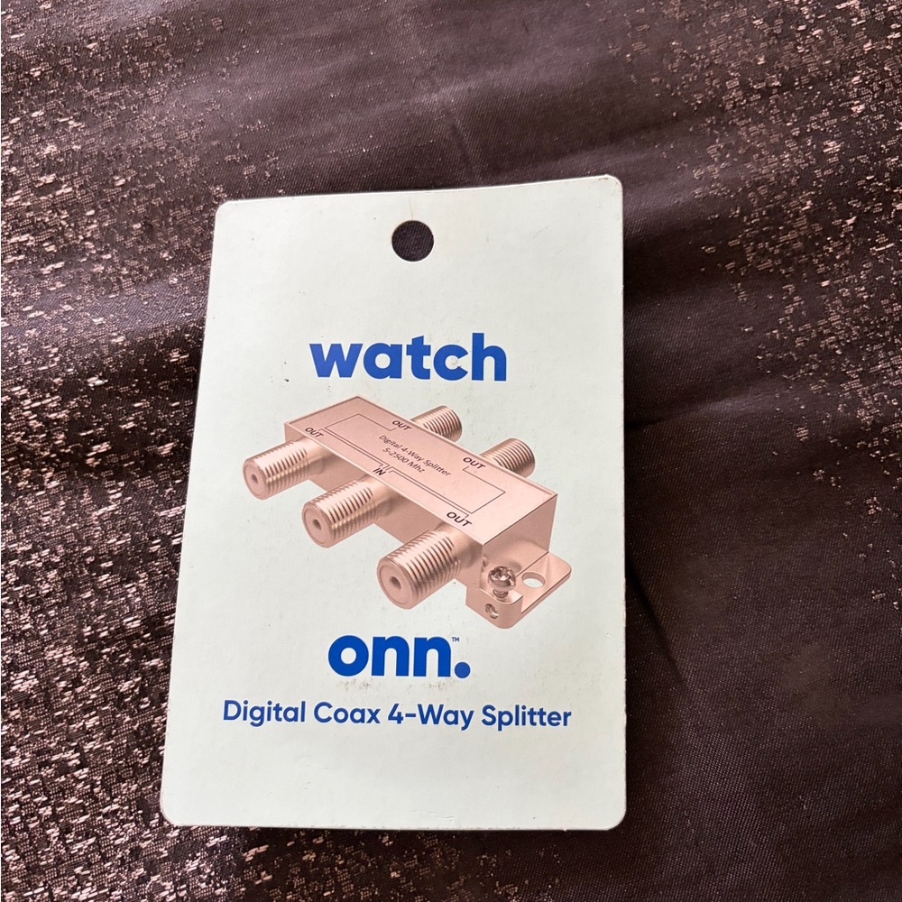 Onn Silver Coaxial 4-Way Splitter